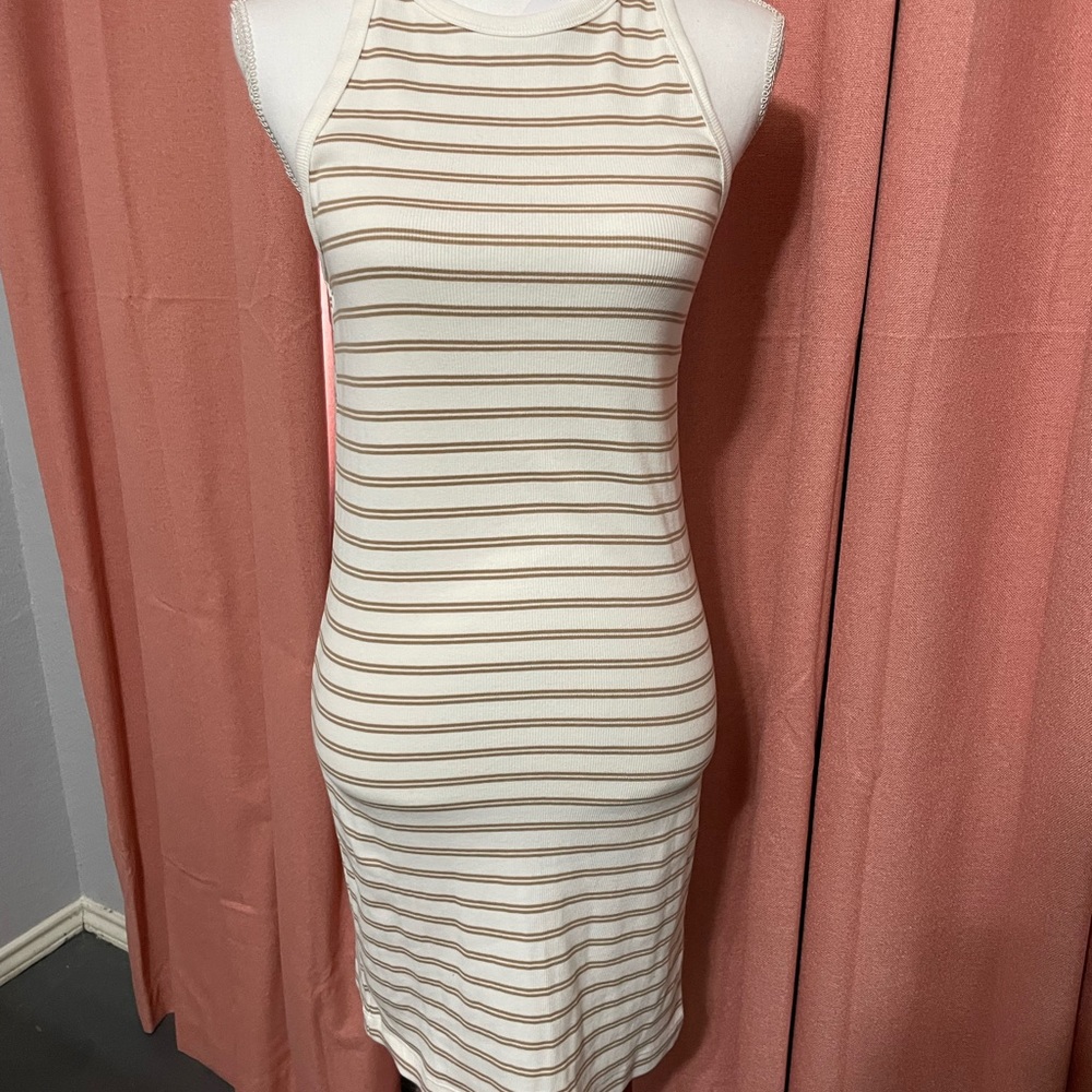 Old Navy Cream Midi Dress Sleeveless Halter
